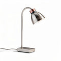 Metal desk lamp with adjustable arm and perforated shade 25 x 15 x 30cm