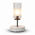 Terrazzo table lamp with glass shade for modern home decor 10 x 10 x 30cm