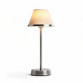 Metal table lamp with fabric shade and chrome finish 25 x 25 x 45cm