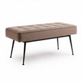 Upholstered bench in brown fabric with metal legs 100 x 40 x 45cm
